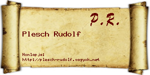 Plesch Rudolf névjegykártya