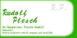 rudolf plesch business card